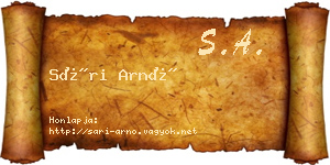 Sári Arnó névjegykártya